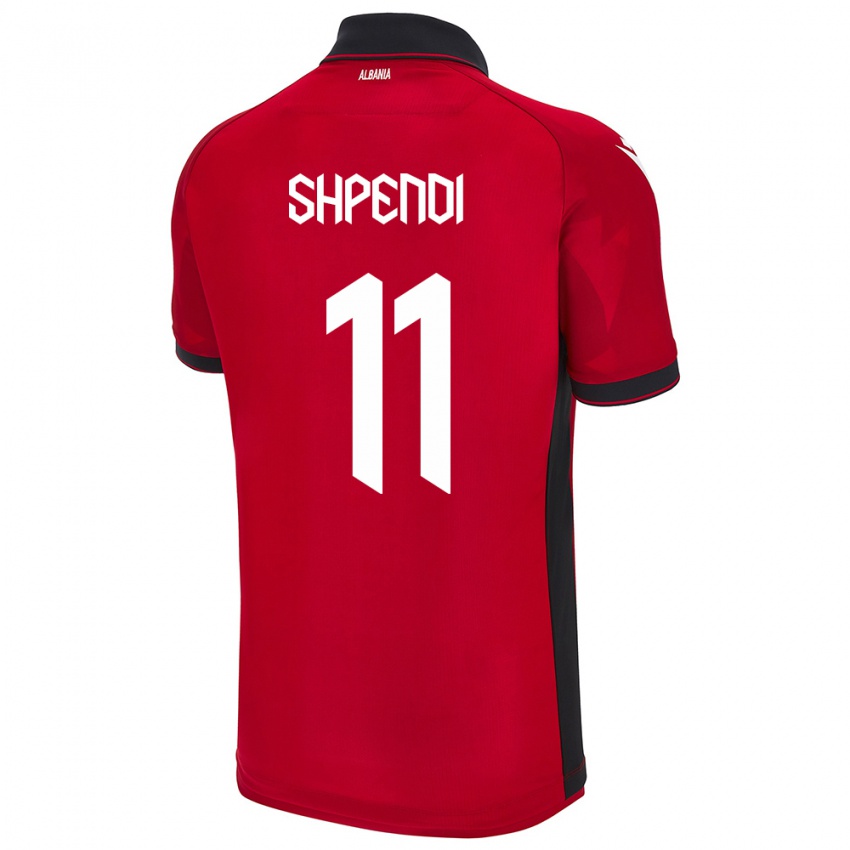 Niño Camiseta Albania Stiven Shpendi #11 Rojo 1ª Equipación 24-26 La Camisa Chile