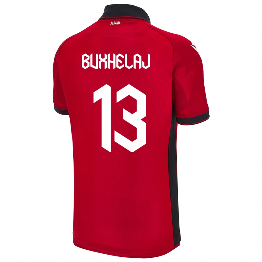 Niño Camiseta Albania Paulo Buxhelaj #13 Rojo 1ª Equipación 24-26 La Camisa Chile