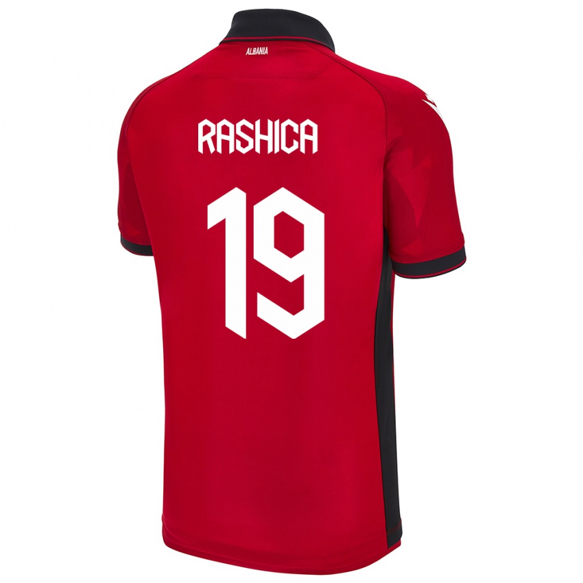 Niño Camiseta Albania Ermir Rashica #19 Rojo 1ª Equipación 24-26 La Camisa Chile