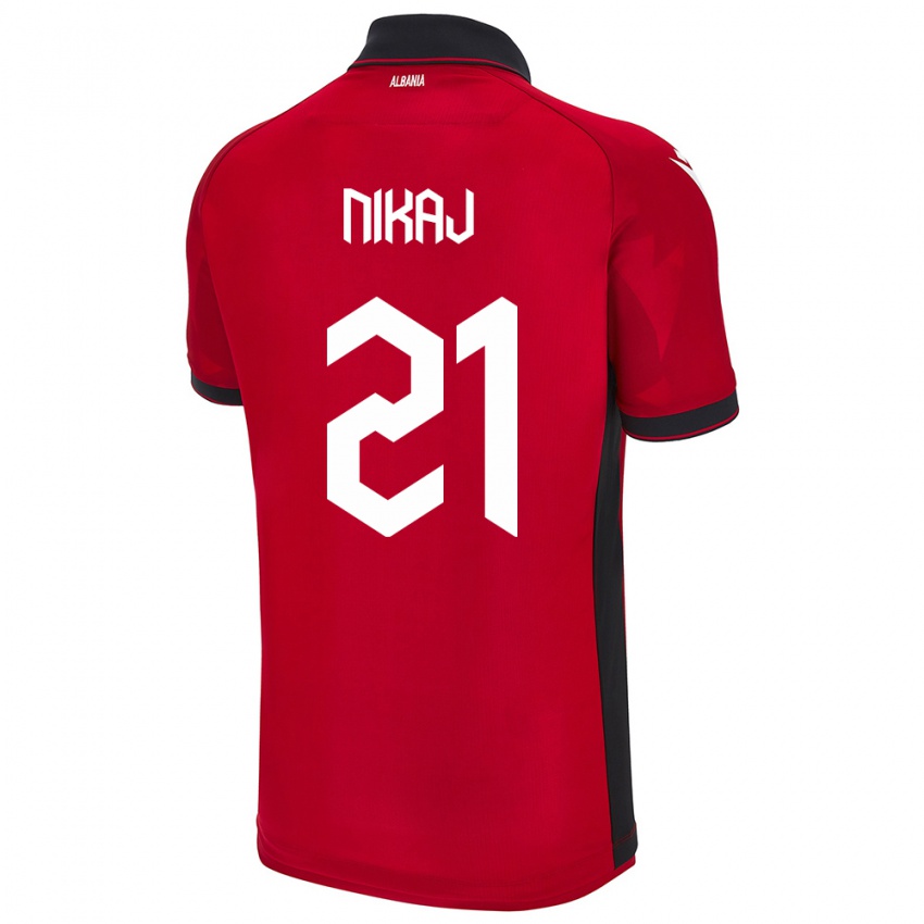 Niño Camiseta Albania Ardit Nikaj #21 Rojo 1ª Equipación 24-26 La Camisa Chile