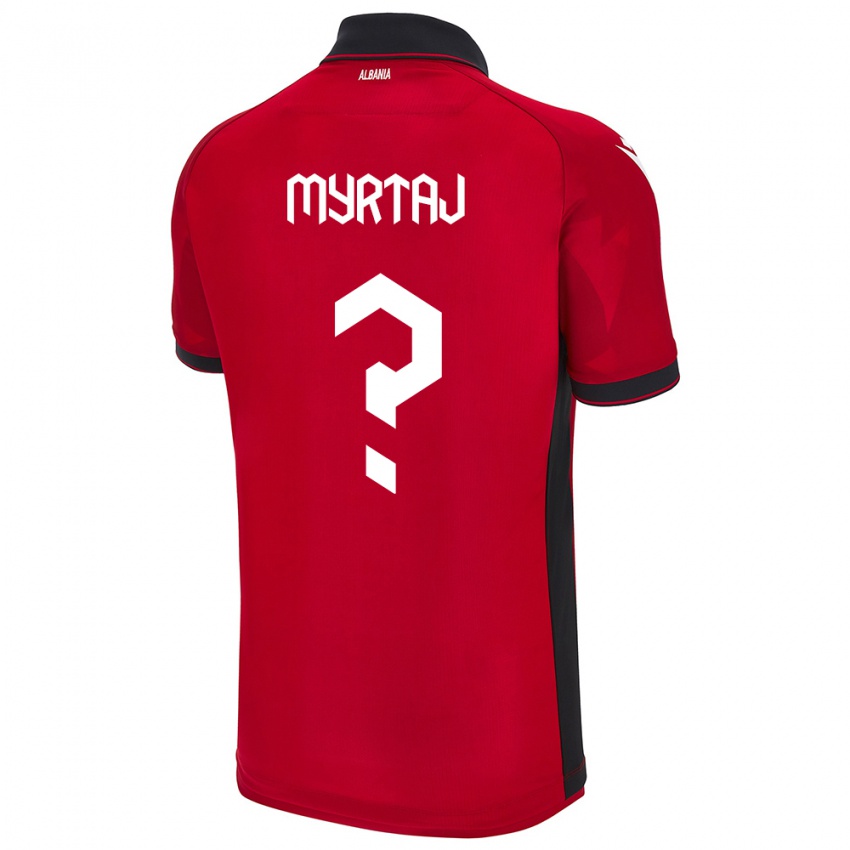 Niño Camiseta Albania Leon Myrtaj #0 Rojo 1ª Equipación 24-26 La Camisa Chile