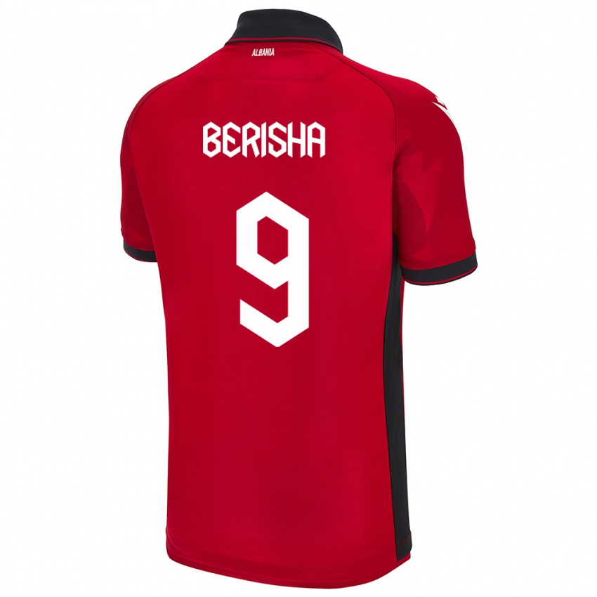 Niño Camiseta Albania Fortesa Berisha #9 Rojo 1ª Equipación 24-26 La Camisa Chile