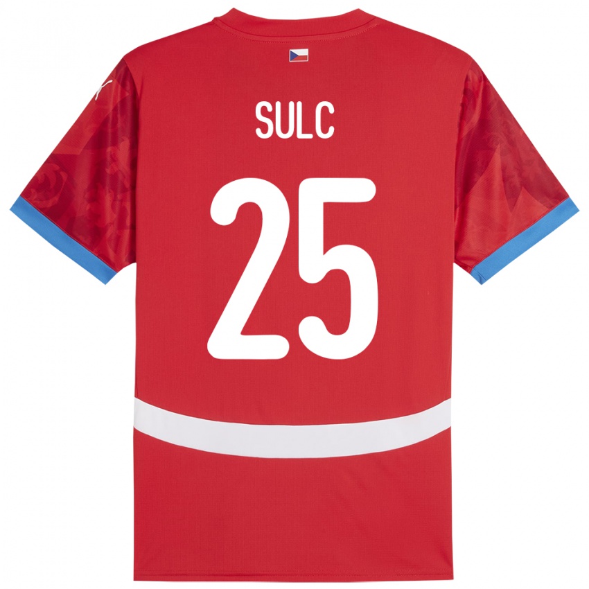 Niño Camiseta Chequia Pavel Sulc #25 Rojo 1ª Equipación 24-26 La Camisa Chile