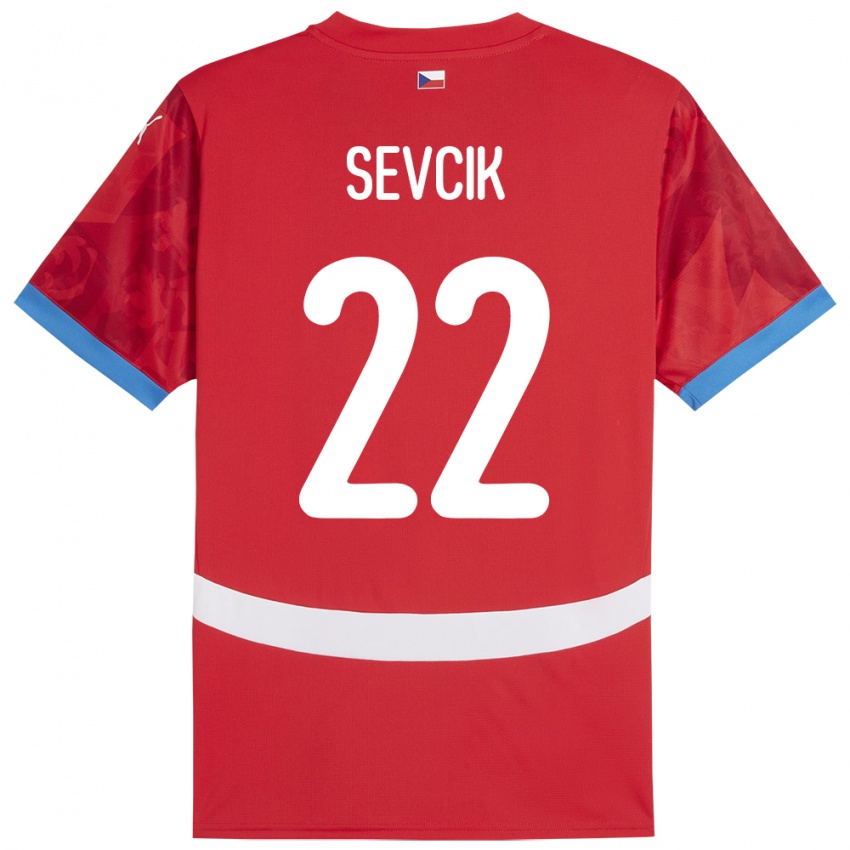 Niño Camiseta Chequia Michal Sevcik #22 Rojo 1ª Equipación 24-26 La Camisa Chile