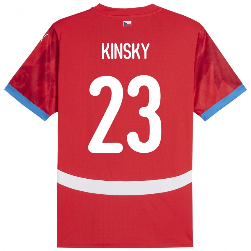 Niño Camiseta Chequia Antonin Kinsky #23 Rojo 1ª Equipación 24-26 La Camisa Chile