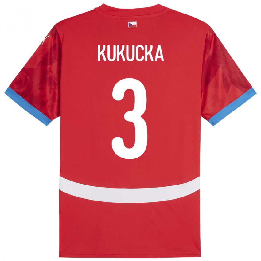 Niño Camiseta Chequia Ondrej Kukucka #3 Rojo 1ª Equipación 24-26 La Camisa Chile