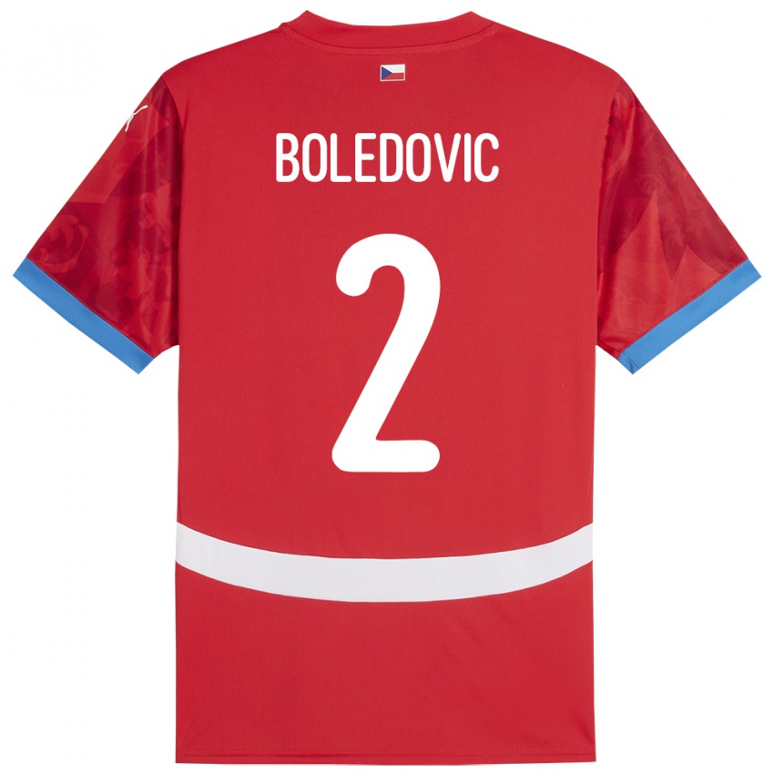 Niño Camiseta Chequia Tobias Boledovic #2 Rojo 1ª Equipación 24-26 La Camisa Chile