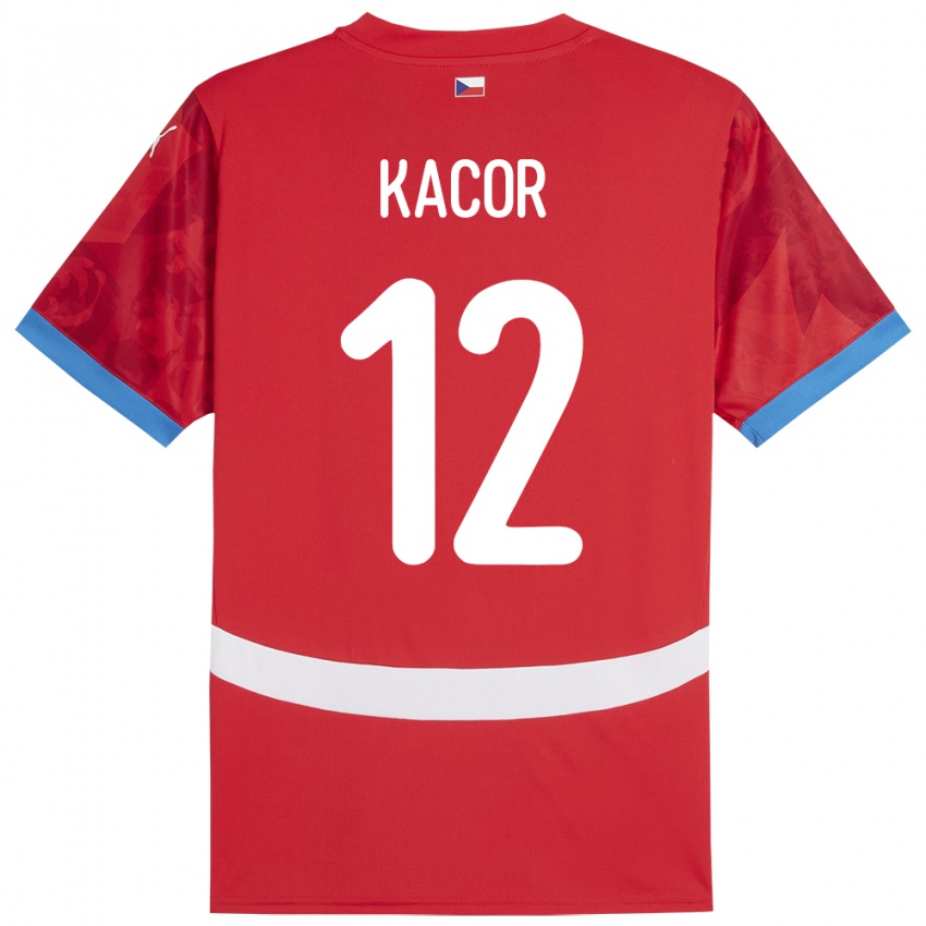 Niño Camiseta Chequia Pavel Kacor #12 Rojo 1ª Equipación 24-26 La Camisa Chile