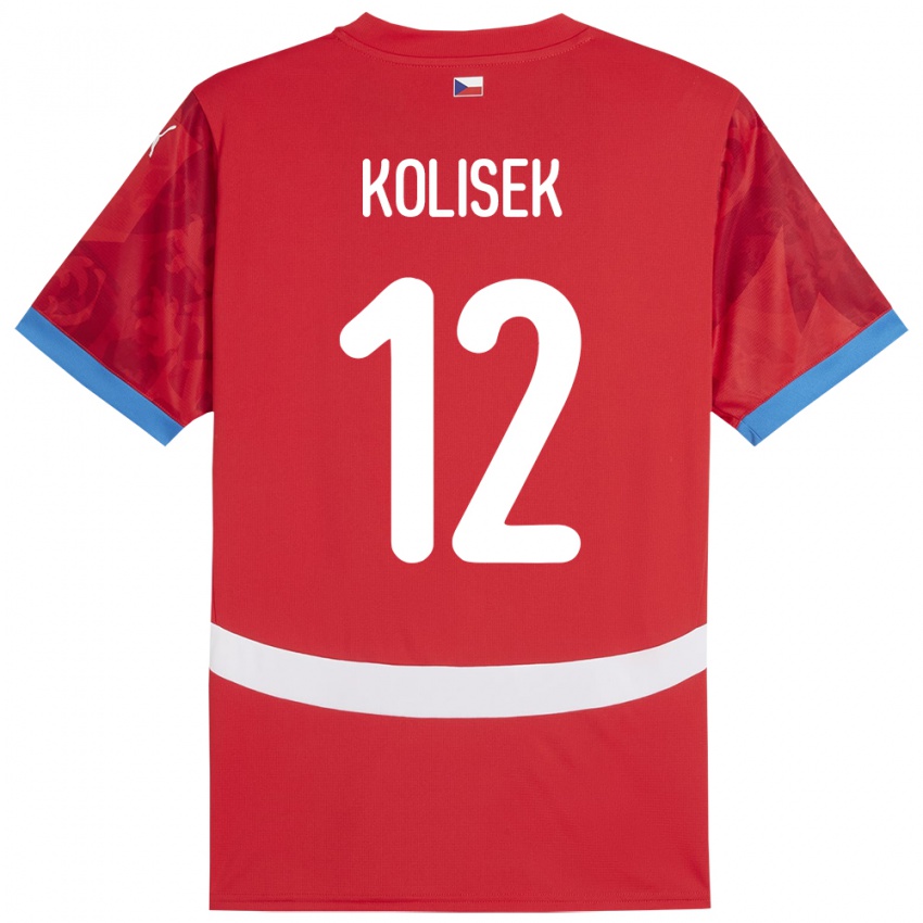 Niño Camiseta Chequia Jakub Kolisek #12 Rojo 1ª Equipación 24-26 La Camisa Chile