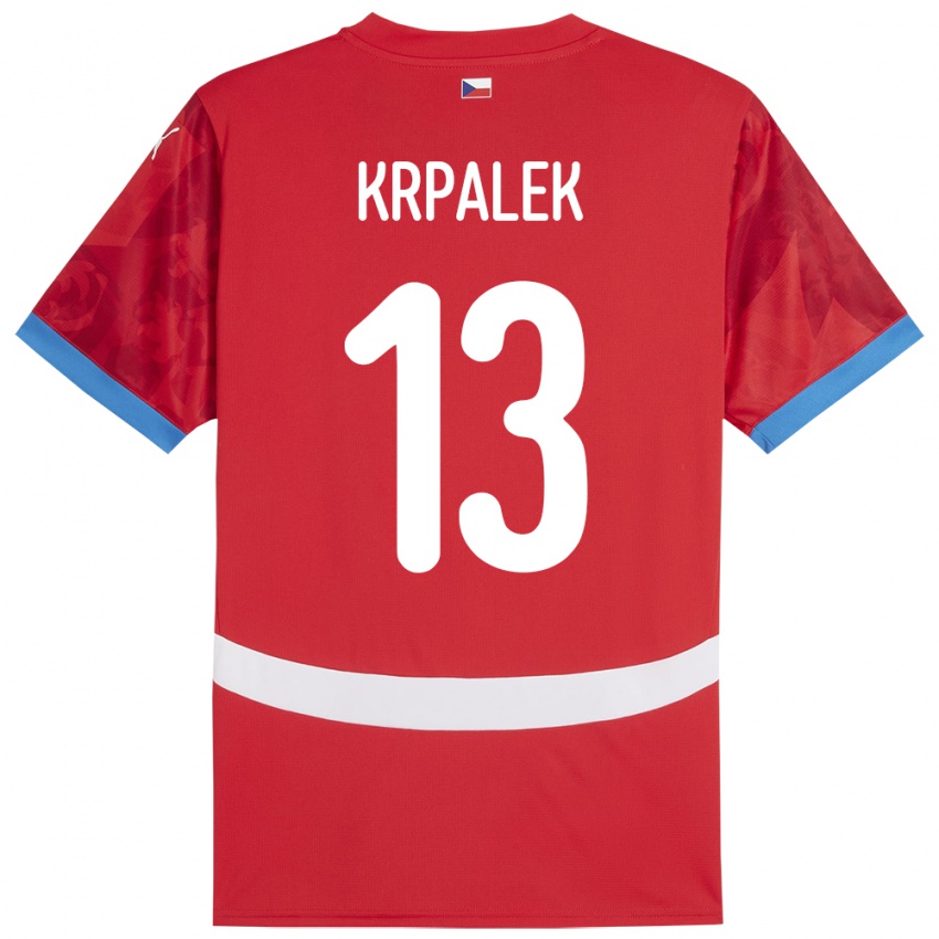 Niño Camiseta Chequia Dennis Krpalek #13 Rojo 1ª Equipación 24-26 La Camisa Chile