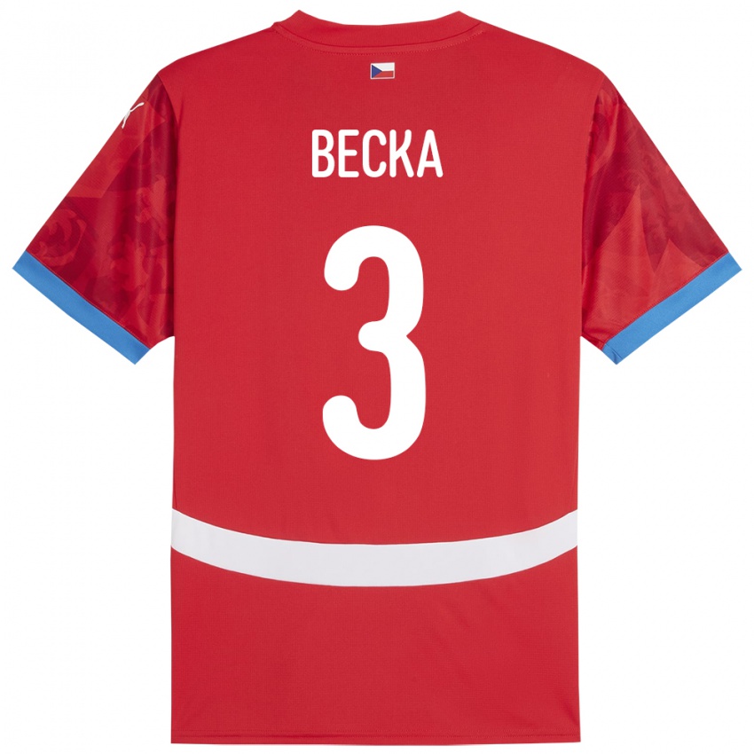 Niño Camiseta Chequia Patrik Becka #3 Rojo 1ª Equipación 24-26 La Camisa Chile