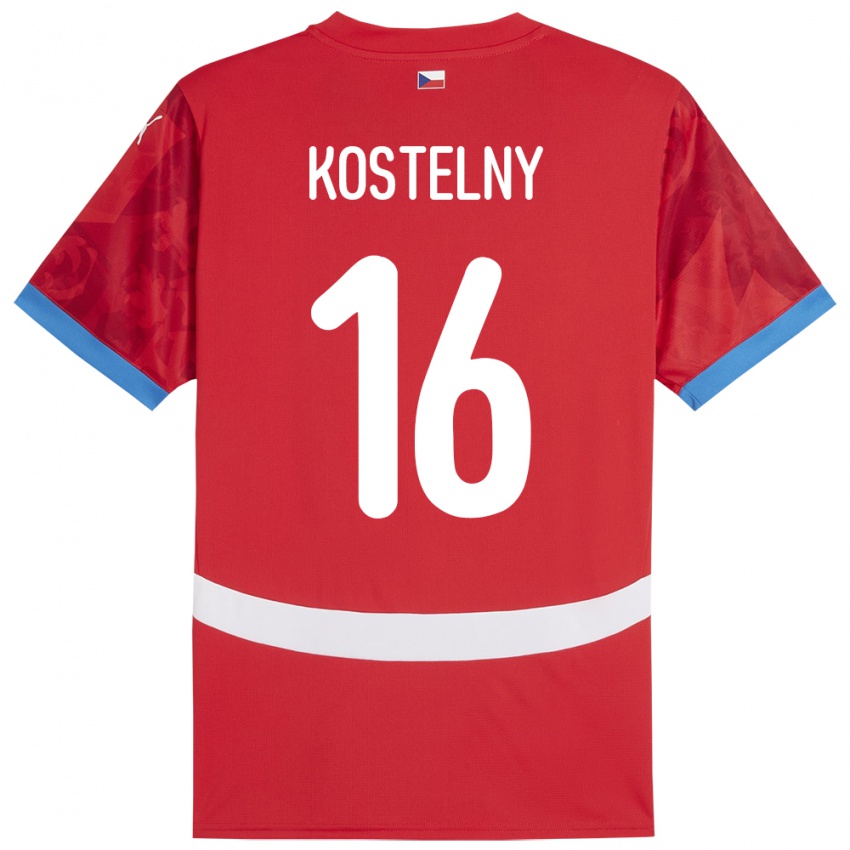 Niño Camiseta Chequia Krystof Kostelny #16 Rojo 1ª Equipación 24-26 La Camisa Chile