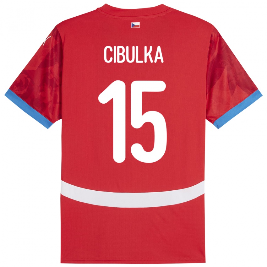 Niño Camiseta Chequia Oskar Cibulka #15 Rojo 1ª Equipación 24-26 La Camisa Chile