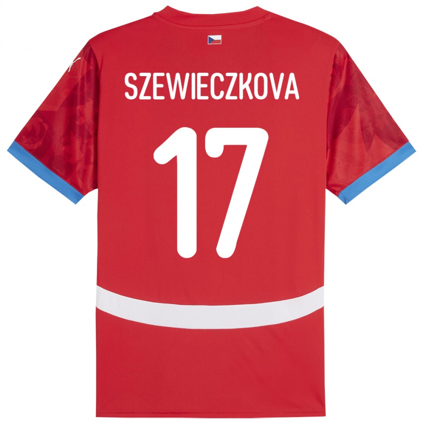 Niño Camiseta Chequia Tereza Szewieczková #17 Rojo 1ª Equipación 24-26 La Camisa Chile