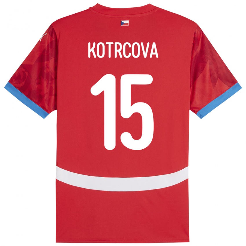 Niño Camiseta Chequia Kateřina Kotrčová #15 Rojo 1ª Equipación 24-26 La Camisa Chile