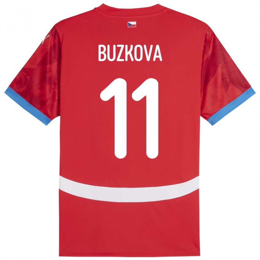 Niño Camiseta Chequia Kateřina Bužková #11 Rojo 1ª Equipación 24-26 La Camisa Chile