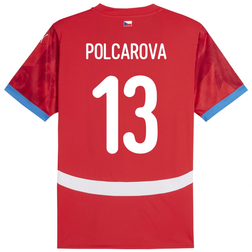 Niño Camiseta Chequia Barbora Polcarová #13 Rojo 1ª Equipación 24-26 La Camisa Chile