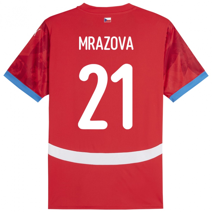 Niño Camiseta Chequia Miroslava Mrázová #21 Rojo 1ª Equipación 24-26 La Camisa Chile