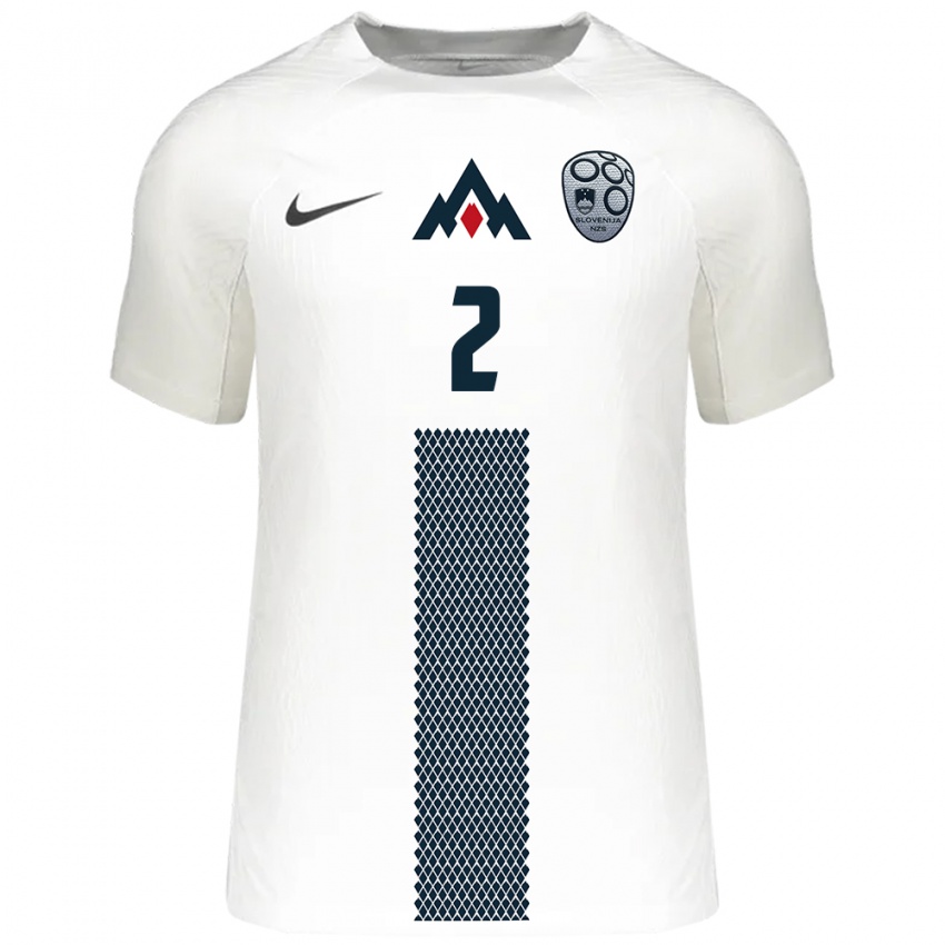 Niño Camiseta Eslovenia Zan Karnicnik #2 Blanco 1ª Equipación 24-26 La Camisa Chile