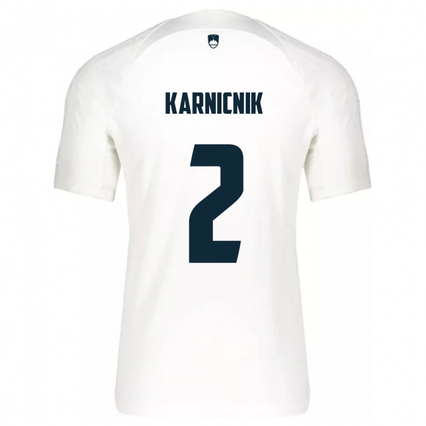 Niño Camiseta Eslovenia Zan Karnicnik #2 Blanco 1ª Equipación 24-26 La Camisa Chile