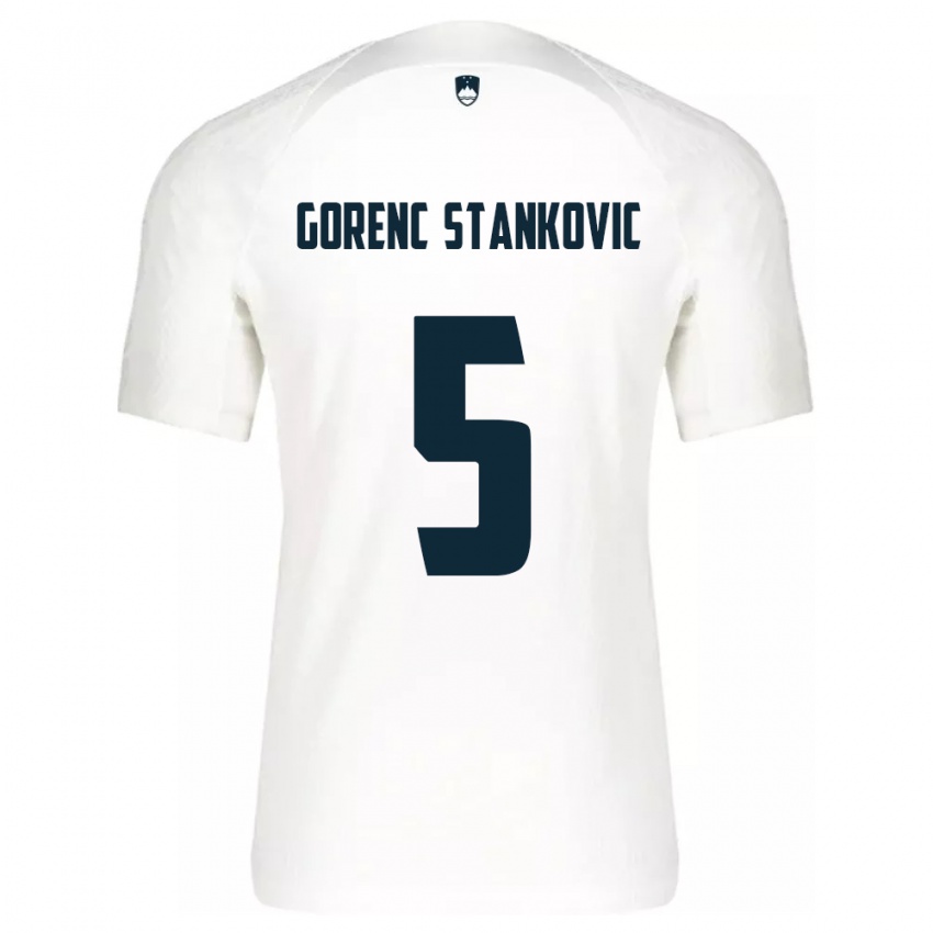 Niño Camiseta Eslovenia Jon Gorenc Stankovic #5 Blanco 1ª Equipación 24-26 La Camisa Chile