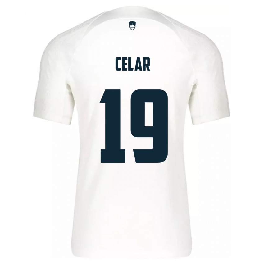 Niño Camiseta Eslovenia Zan Celar #19 Blanco 1ª Equipación 24-26 La Camisa Chile