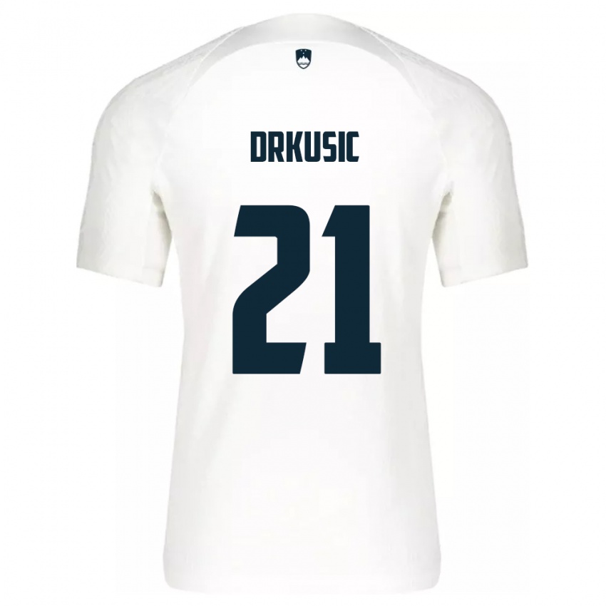 Niño Camiseta Eslovenia Vanja Drkusic #21 Blanco 1ª Equipación 24-26 La Camisa Chile