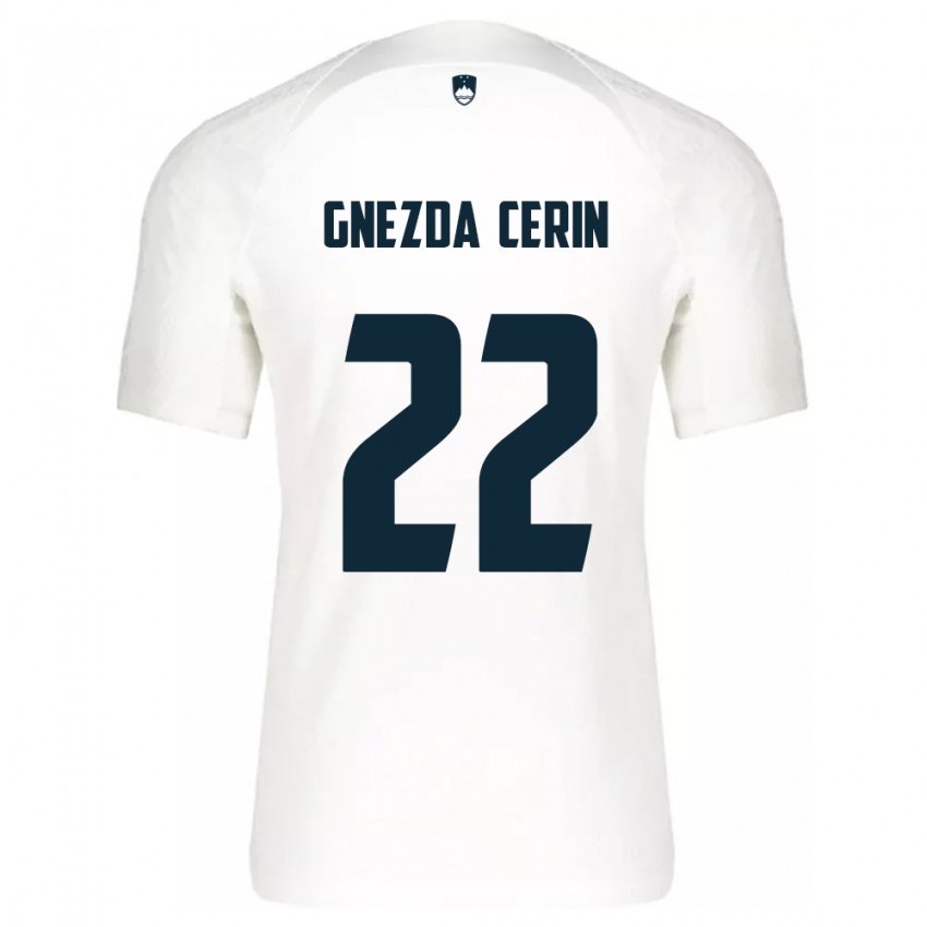 Niño Camiseta Eslovenia Adam Gnezda Cerin #22 Blanco 1ª Equipación 24-26 La Camisa Chile