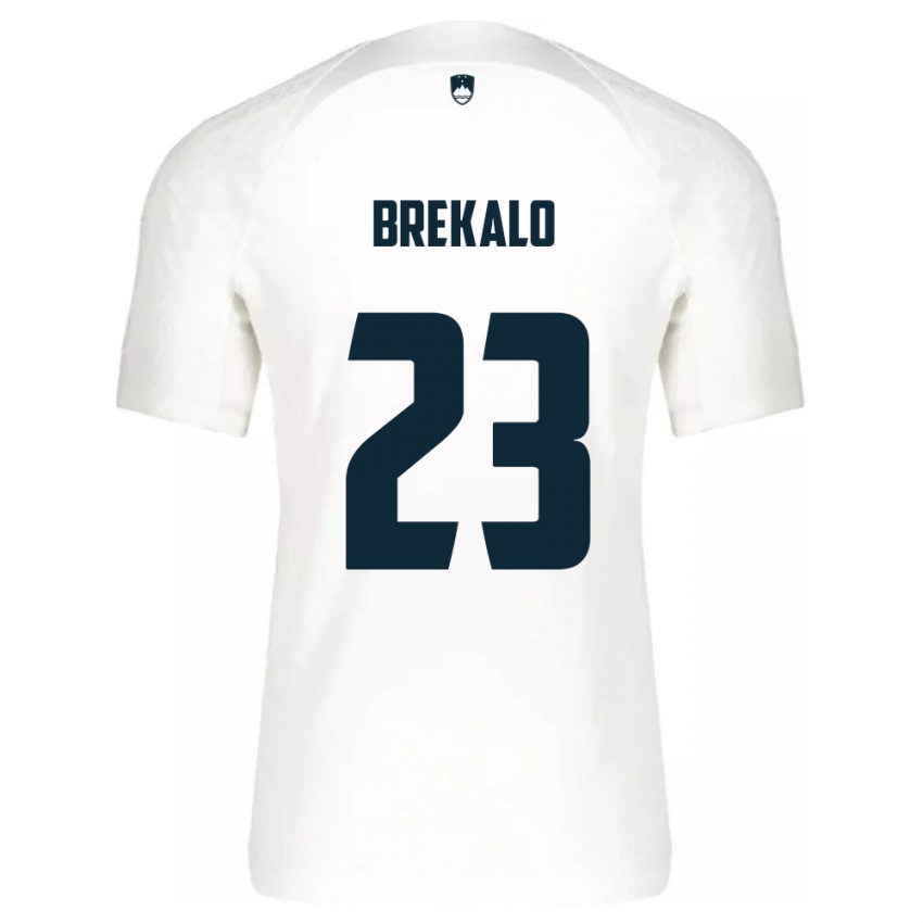 Niño Camiseta Eslovenia David Brekalo #23 Blanco 1ª Equipación 24-26 La Camisa Chile