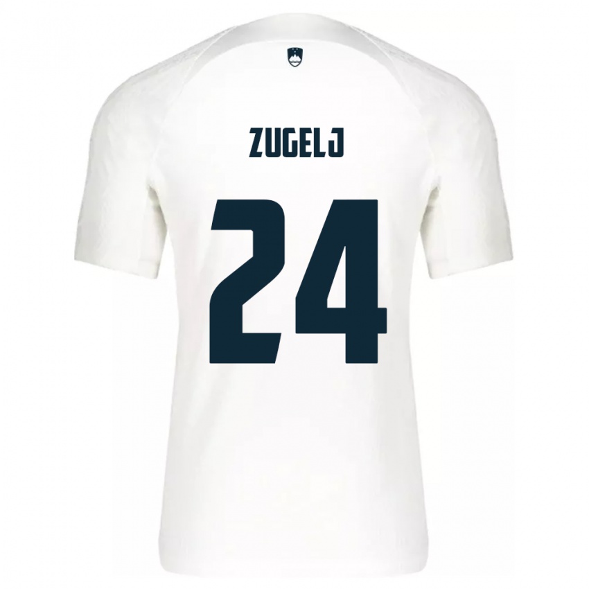 Niño Camiseta Eslovenia Nino Zugelj #24 Blanco 1ª Equipación 24-26 La Camisa Chile