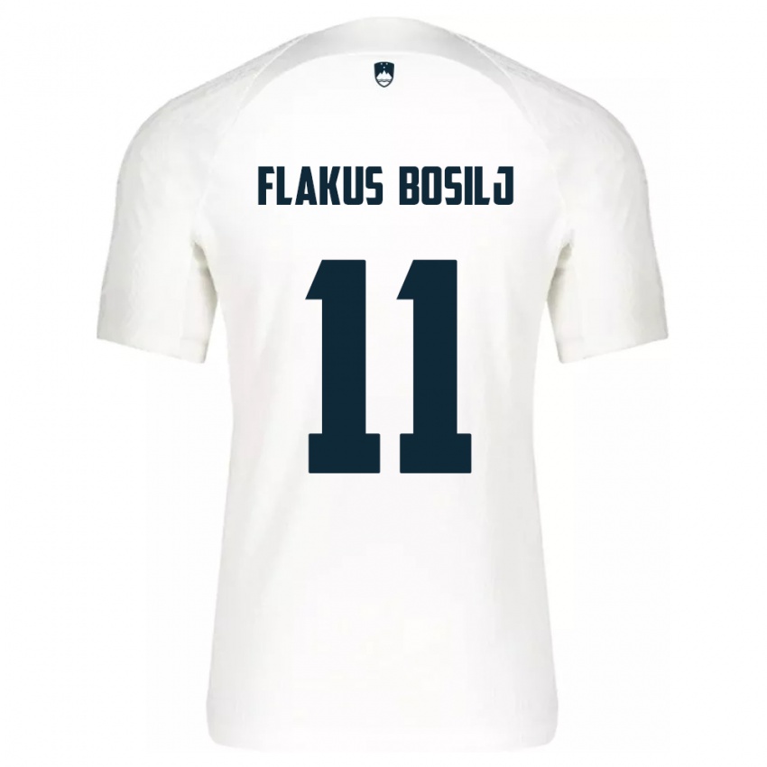 Niño Camiseta Eslovenia David Flakus Bosilj #11 Blanco 1ª Equipación 24-26 La Camisa Chile