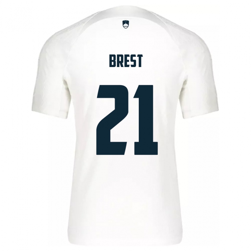 Niño Camiseta Eslovenia Marko Brest #21 Blanco 1ª Equipación 24-26 La Camisa Chile