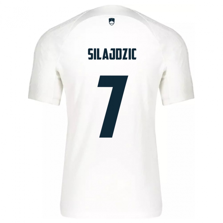 Niño Camiseta Eslovenia Riad Silajdzic #7 Blanco 1ª Equipación 24-26 La Camisa Chile