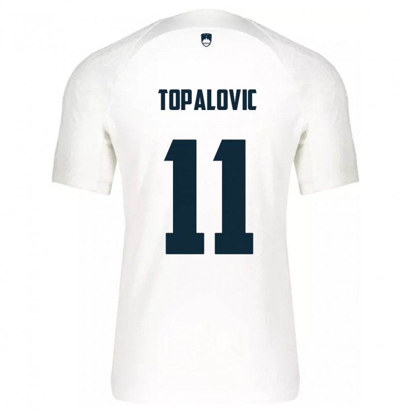 Niño Camiseta Eslovenia Luka Topalovic #11 Blanco 1ª Equipación 24-26 La Camisa Chile