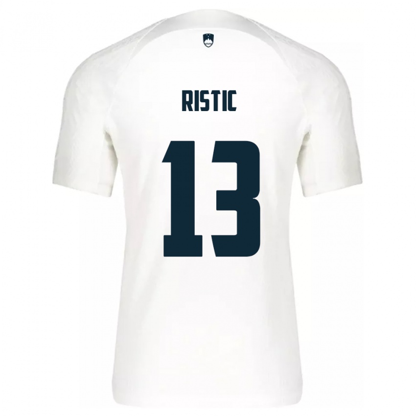 Niño Camiseta Eslovenia Aleks Ristic #13 Blanco 1ª Equipación 24-26 La Camisa Chile