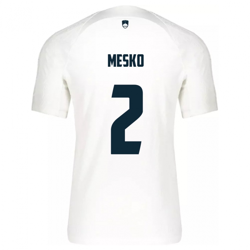 Niño Camiseta Eslovenia Zan Mesko #2 Blanco 1ª Equipación 24-26 La Camisa Chile