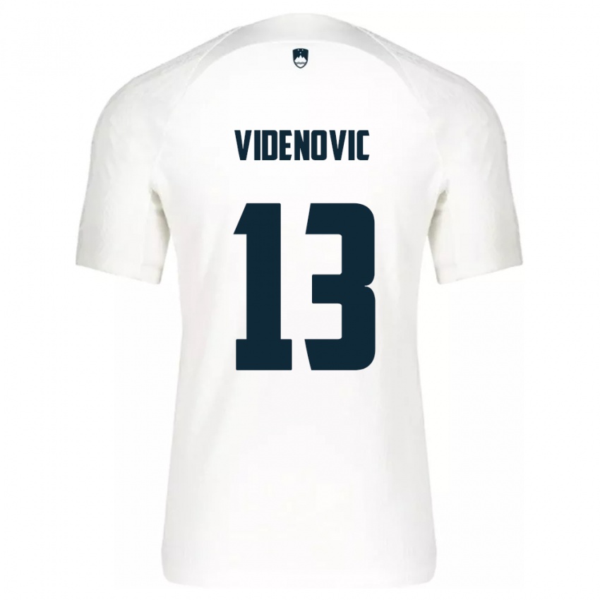 Niño Camiseta Eslovenia Denis Videnovic #13 Blanco 1ª Equipación 24-26 La Camisa Chile