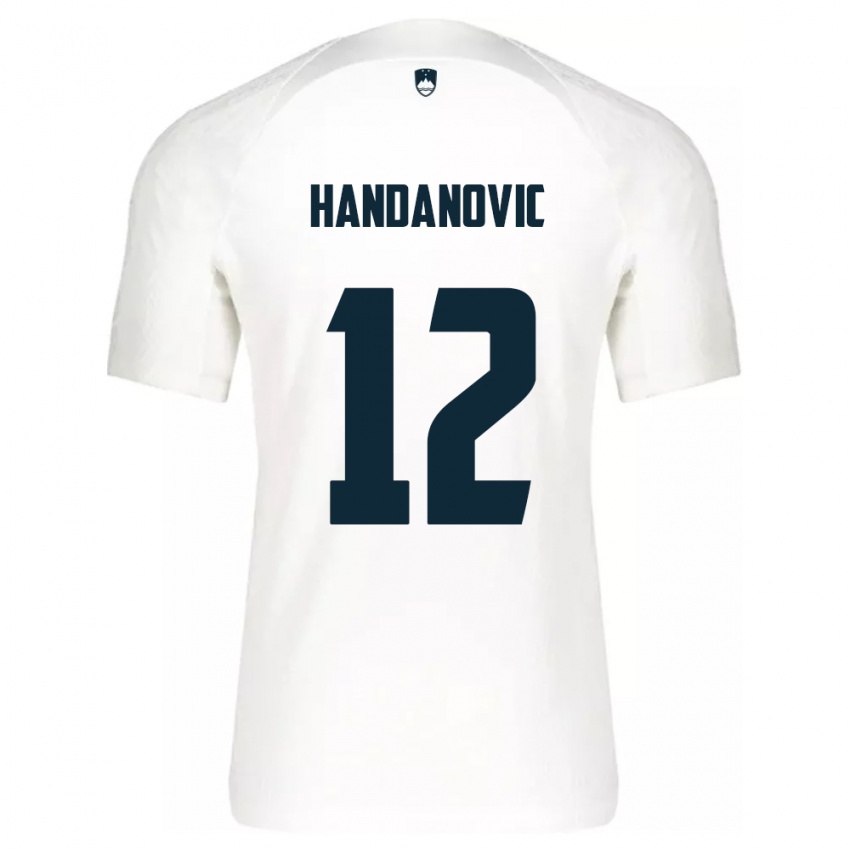 Niño Camiseta Eslovenia Tanej Handanovic #12 Blanco 1ª Equipación 24-26 La Camisa Chile