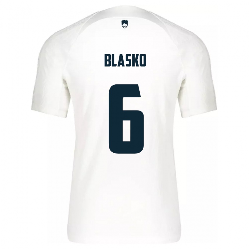 Niño Camiseta Eslovenia Svit Blasko #6 Blanco 1ª Equipación 24-26 La Camisa Chile