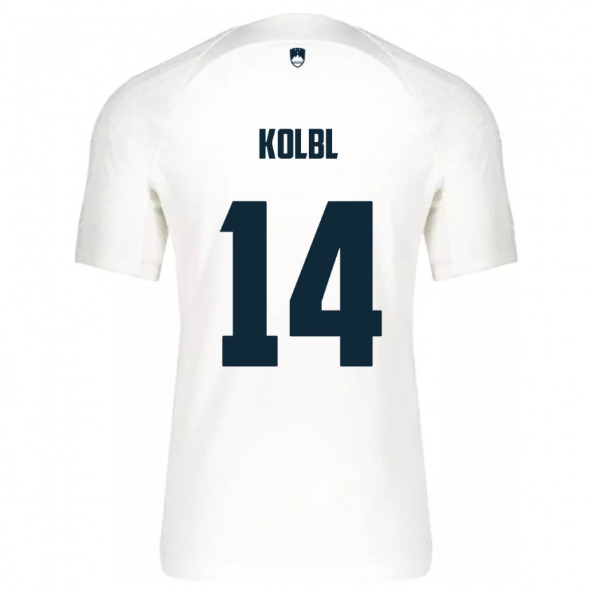 Niño Camiseta Eslovenia Špela Kolbl #14 Blanco 1ª Equipación 24-26 La Camisa Chile