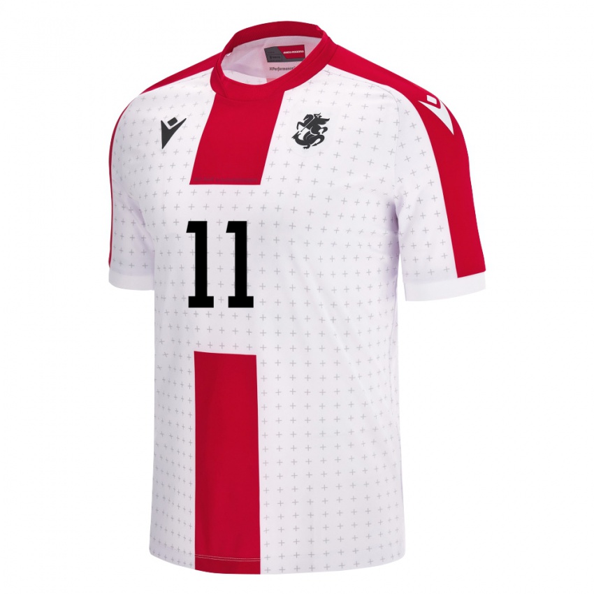 Niño Camiseta Georgia Sopiko Narsia #11 Blanco 1ª Equipación 24-26 La Camisa Chile