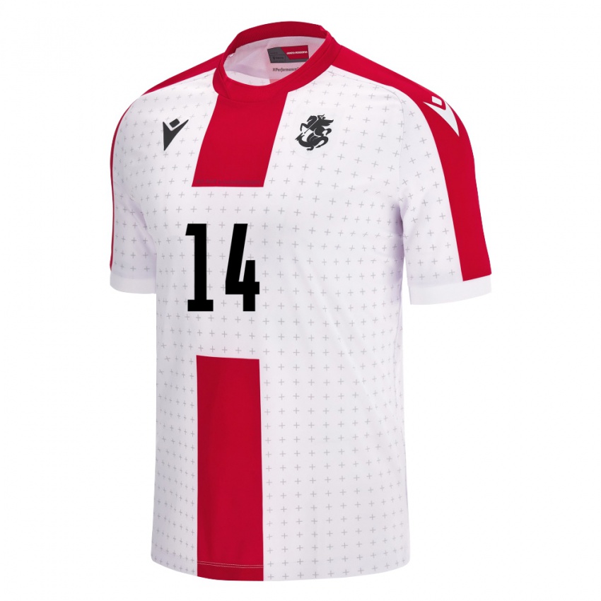 Niño Camiseta Georgia Levan Osikmashvili #14 Blanco 1ª Equipación 24-26 La Camisa Chile