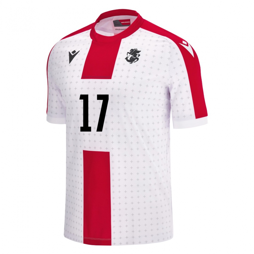 Niño Camiseta Georgia Otar Kiteishvili #17 Blanco 1ª Equipación 24-26 La Camisa Chile