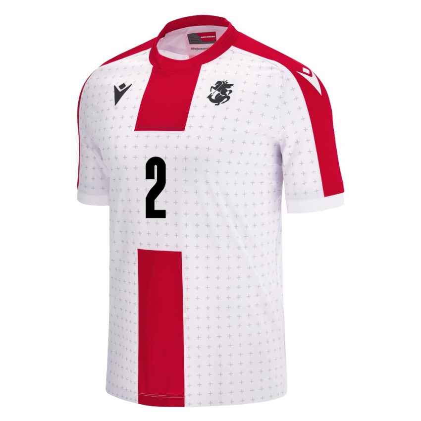 Niño Camiseta Georgia Zurab Rukhadze #2 Blanco 1ª Equipación 24-26 La Camisa Chile