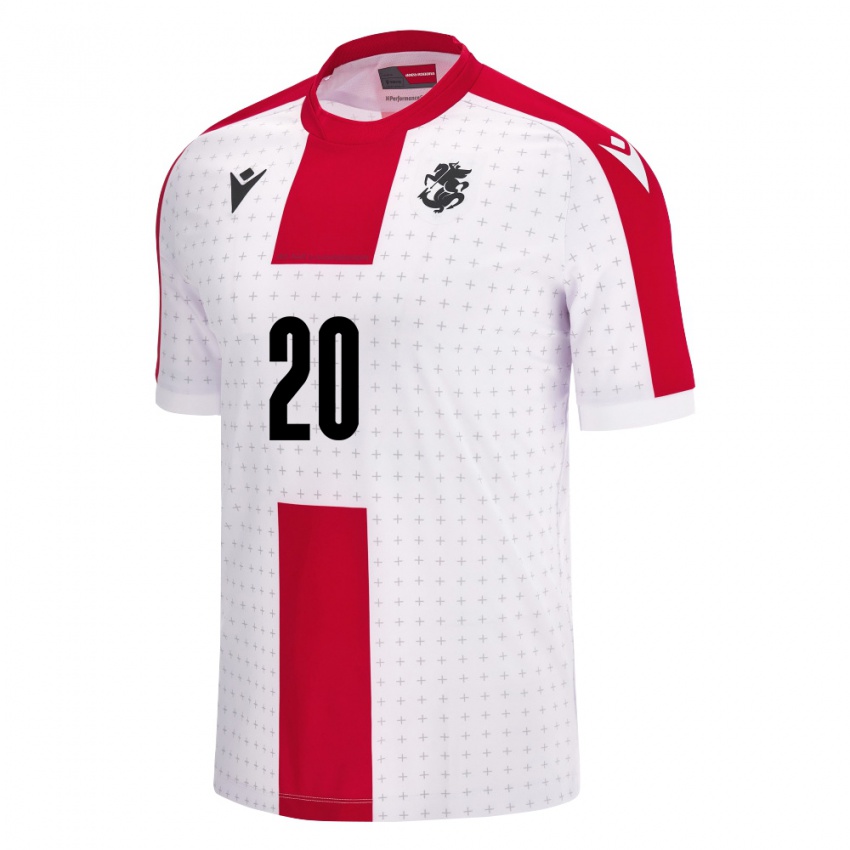 Niño Camiseta Georgia Luka Latsabidze #20 Blanco 1ª Equipación 24-26 La Camisa Chile