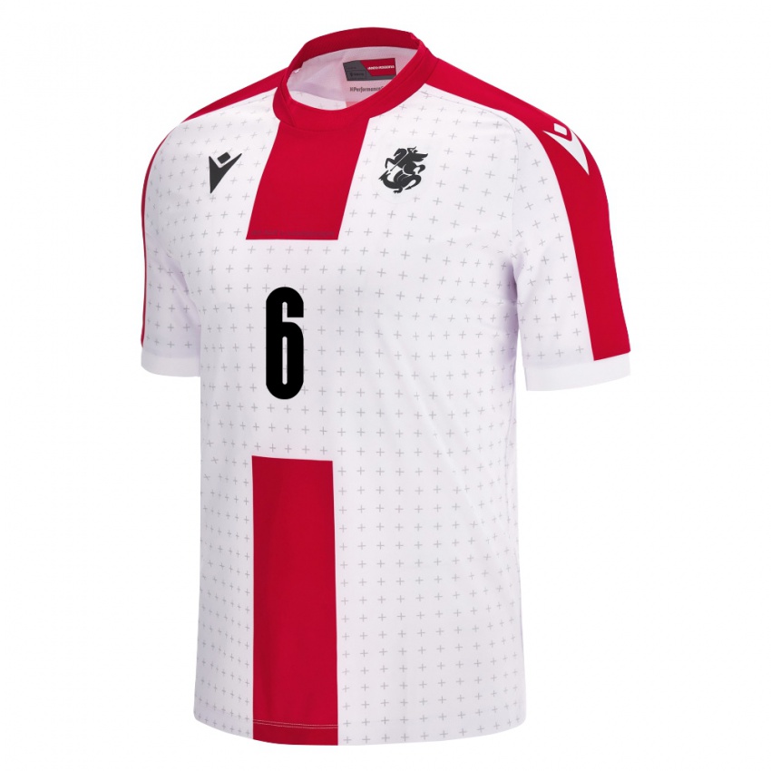 Niño Camiseta Georgia Natia Danelia #6 Blanco 1ª Equipación 24-26 La Camisa Chile