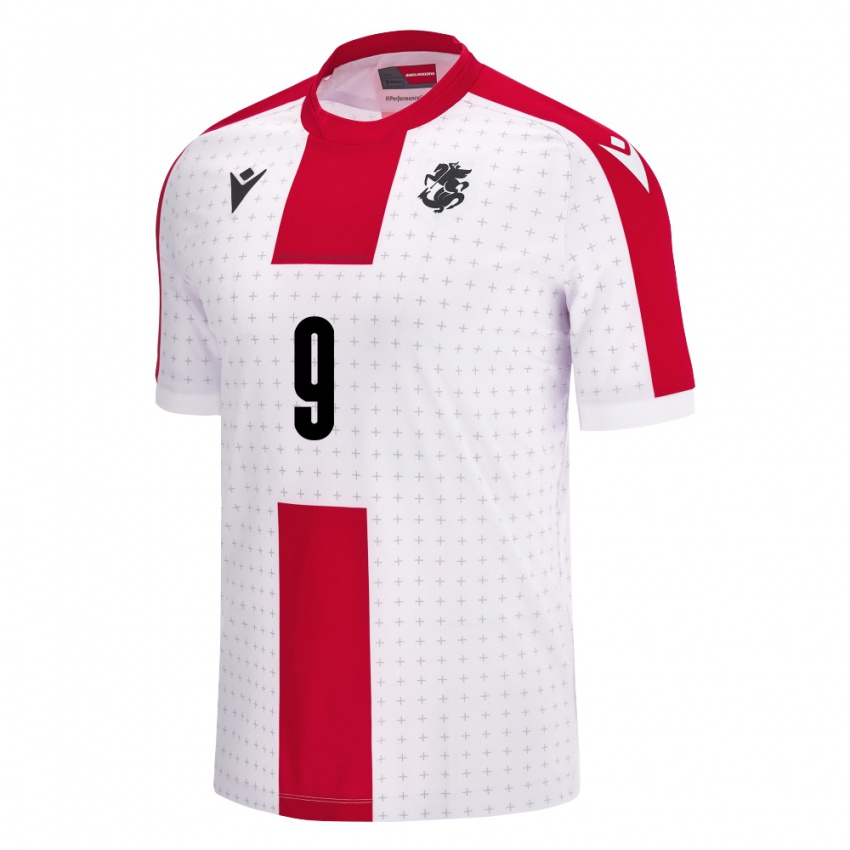 Niño Camiseta Georgia Zuriko Davitashvili #9 Blanco 1ª Equipación 24-26 La Camisa Chile