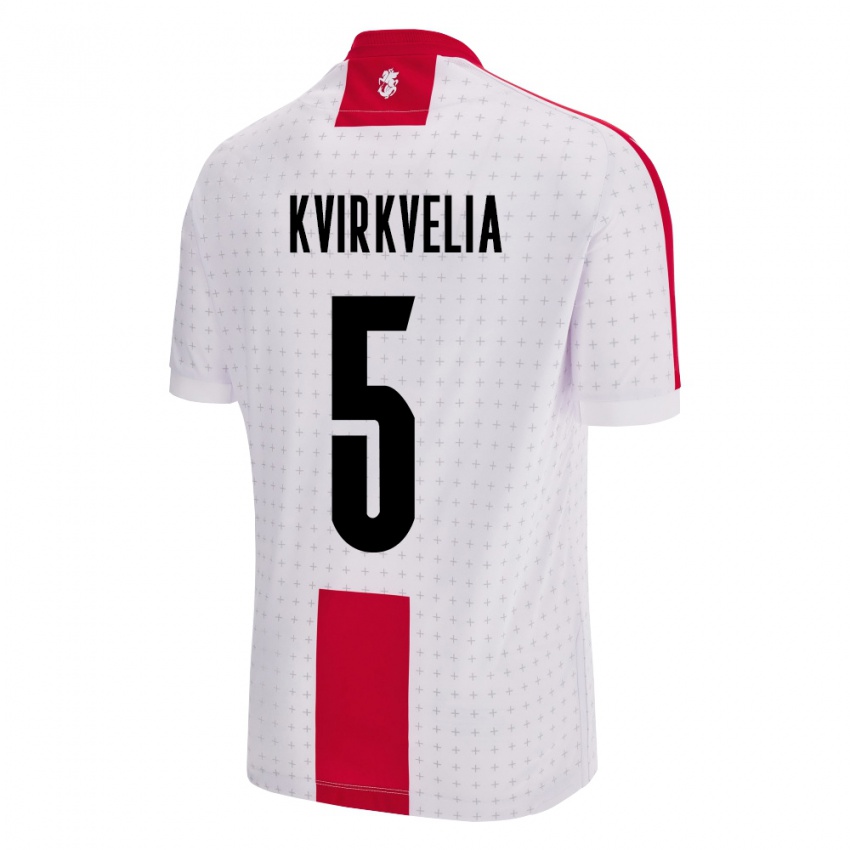 Niño Camiseta Georgia Solomon Kvirkvelia #5 Blanco 1ª Equipación 24-26 La Camisa Chile