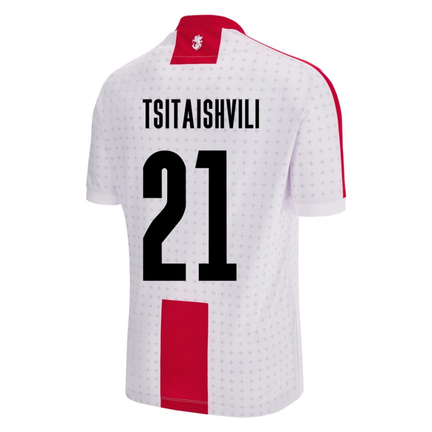 Niño Camiseta Georgia Georgiy Tsitaishvili #21 Blanco 1ª Equipación 24-26 La Camisa Chile