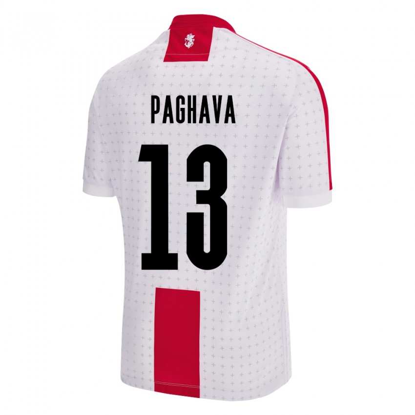 Niño Camiseta Georgia Davit Paghava #13 Blanco 1ª Equipación 24-26 La Camisa Chile